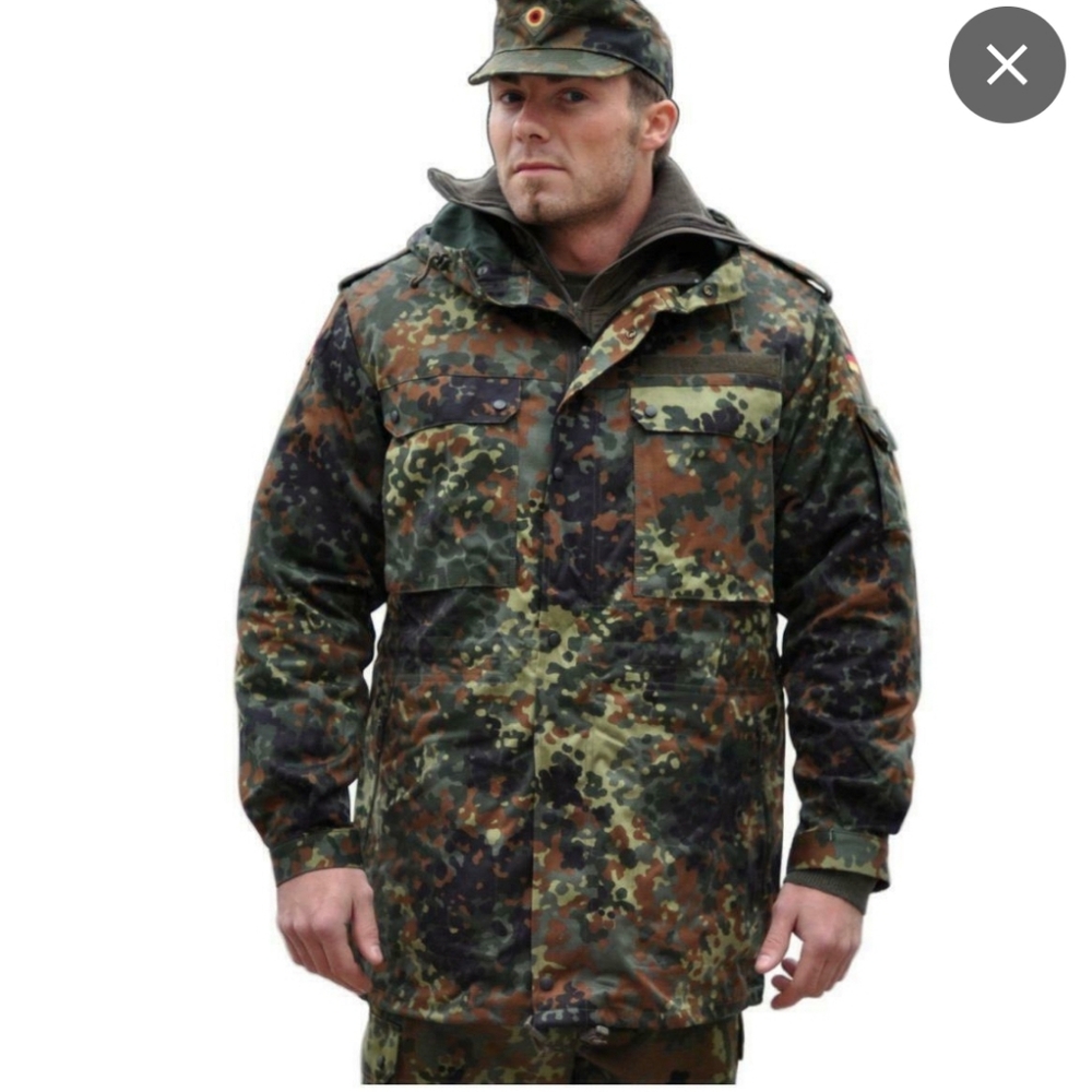 Vintage Scharrer German Military Uniform Camo Jacket Parka UniSex 1997 Koi Patch - Picture 12 of 13